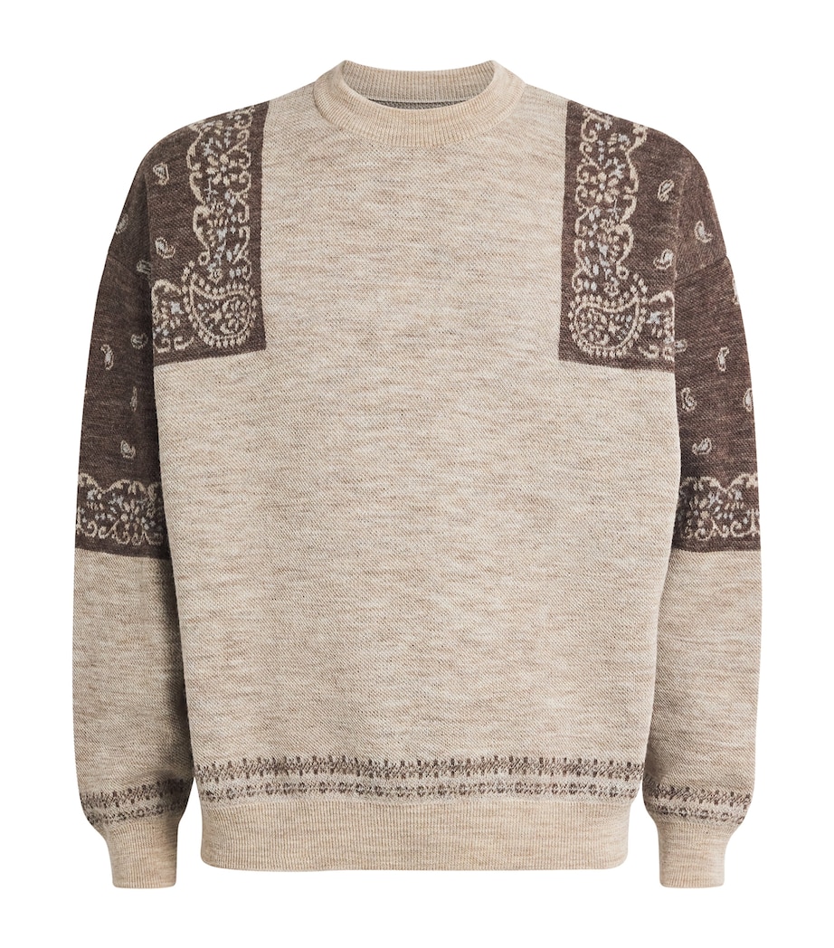 Wool Bandana Jacquard Sweater BROWN Image 1