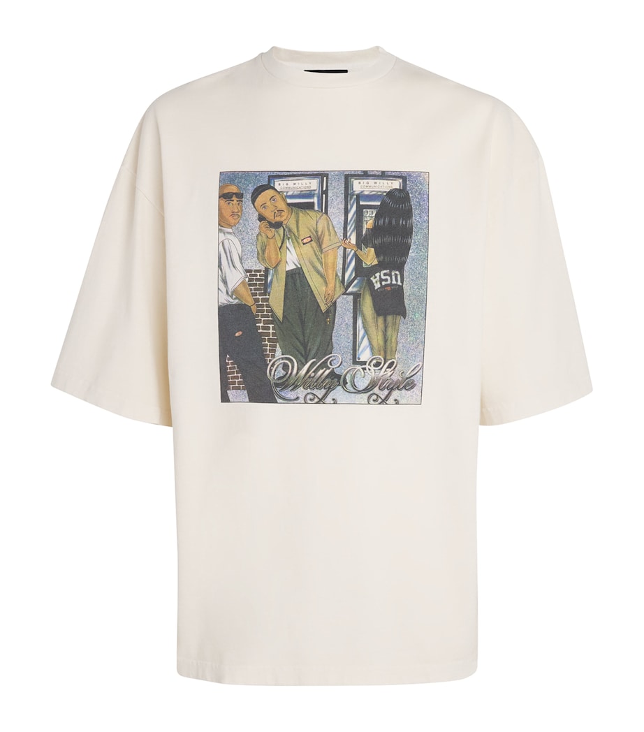 Willy Chavarria Mens Cotton Printed Northsider T-Shirt Off White Image 1