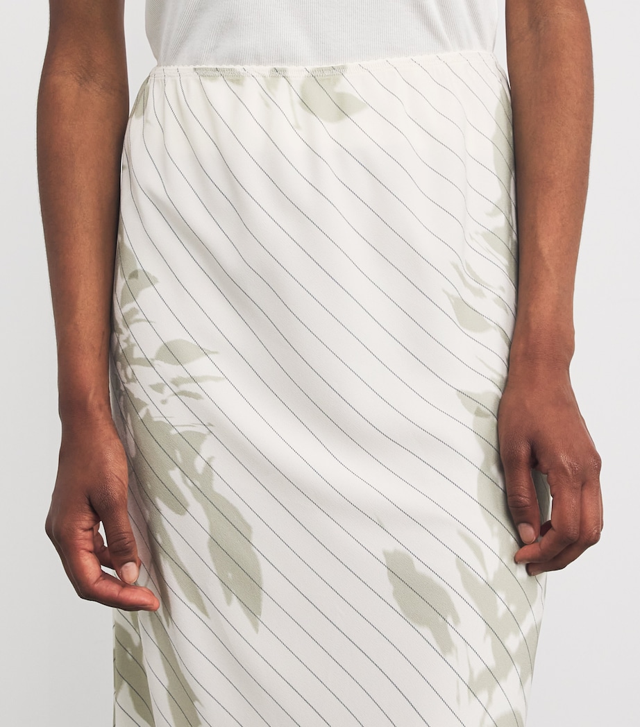 Crepe de Chine Midi Skirt CREAM Image 6