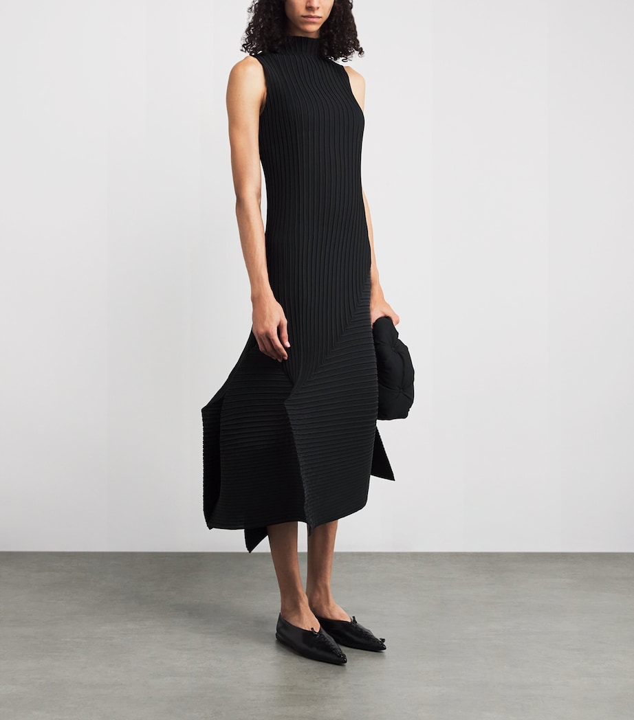 Fold Pleats Maxi Dress BLACK Image 2