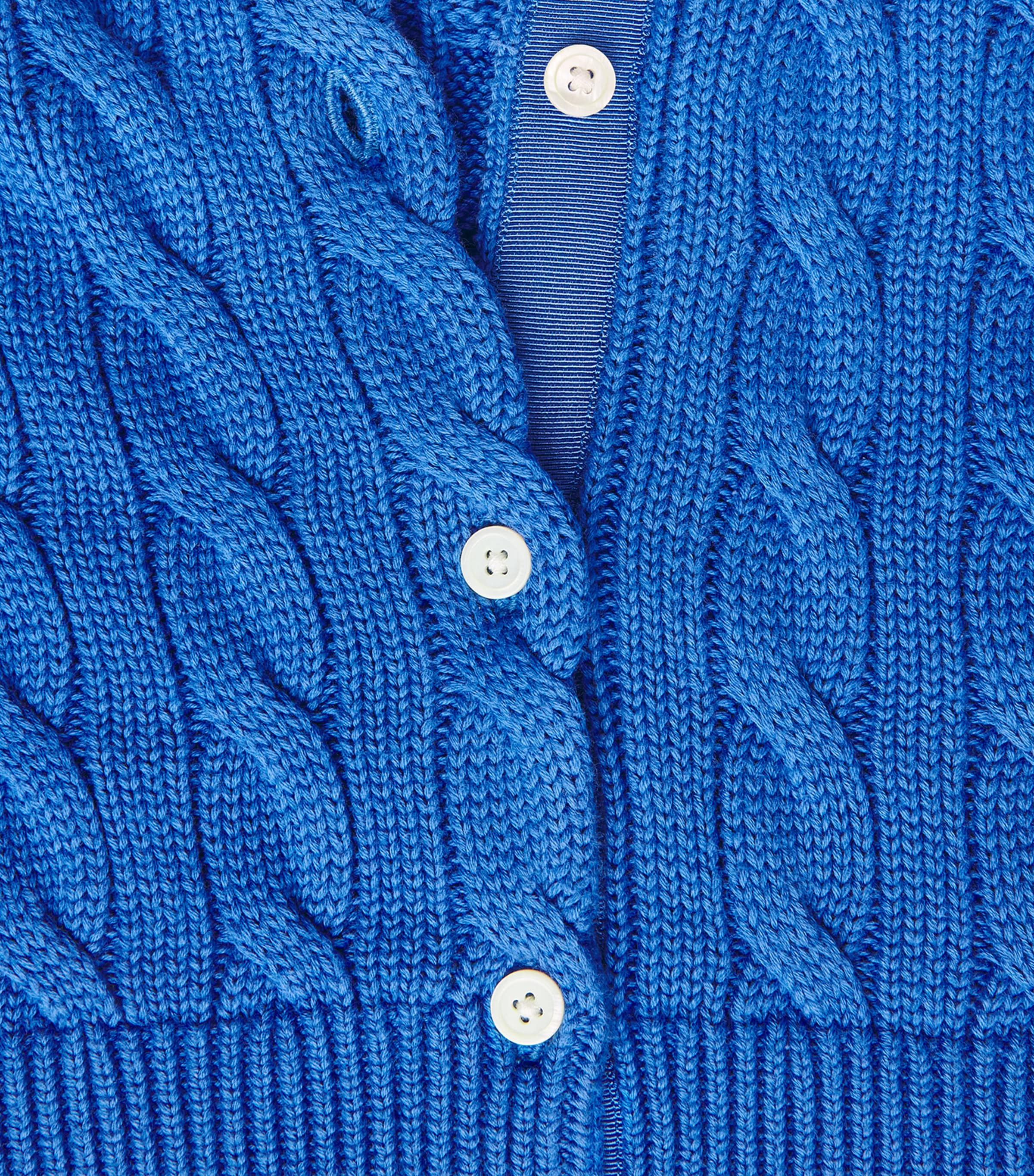Polo Ralph Lauren Womens Cotton Cable-Knit Cardigan Gala Blue Image 6