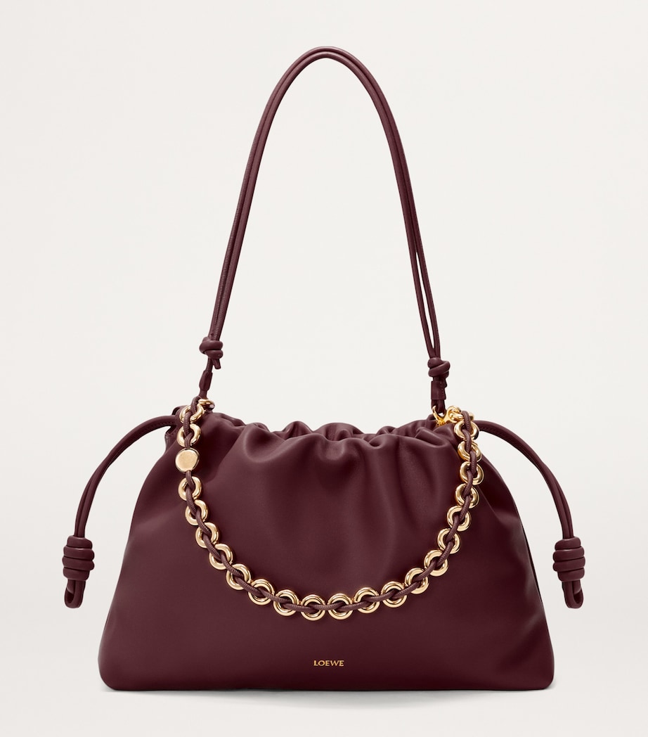 LOEWE Large Leather Flamenco Purse Dark Burgundy Image 6