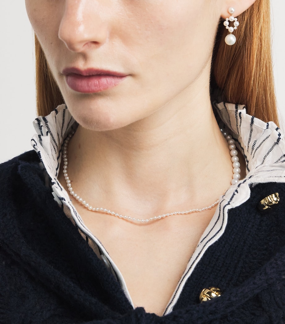 Petite Yellow Gold and Pearl Peggy Necklace YELLOW GOLD Image 4