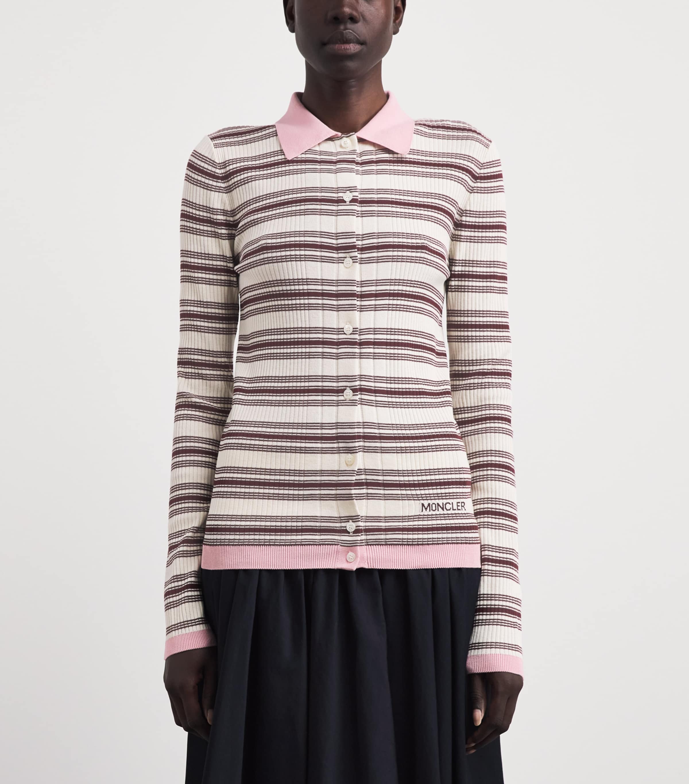 Moncler Womens Cotton Polo Sweater Image 4