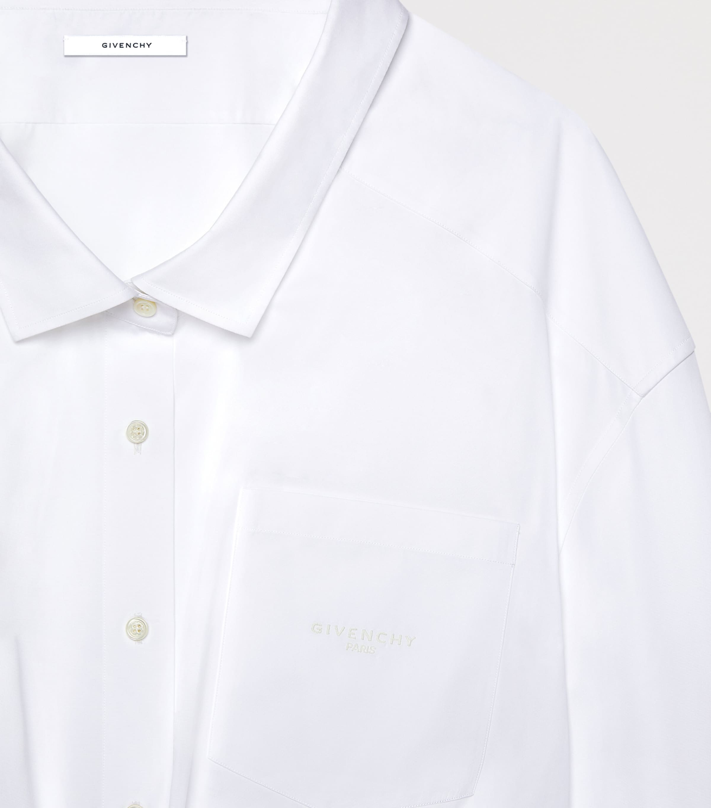 Givenchy Womens Cotton Cropped Shirt White Image 4