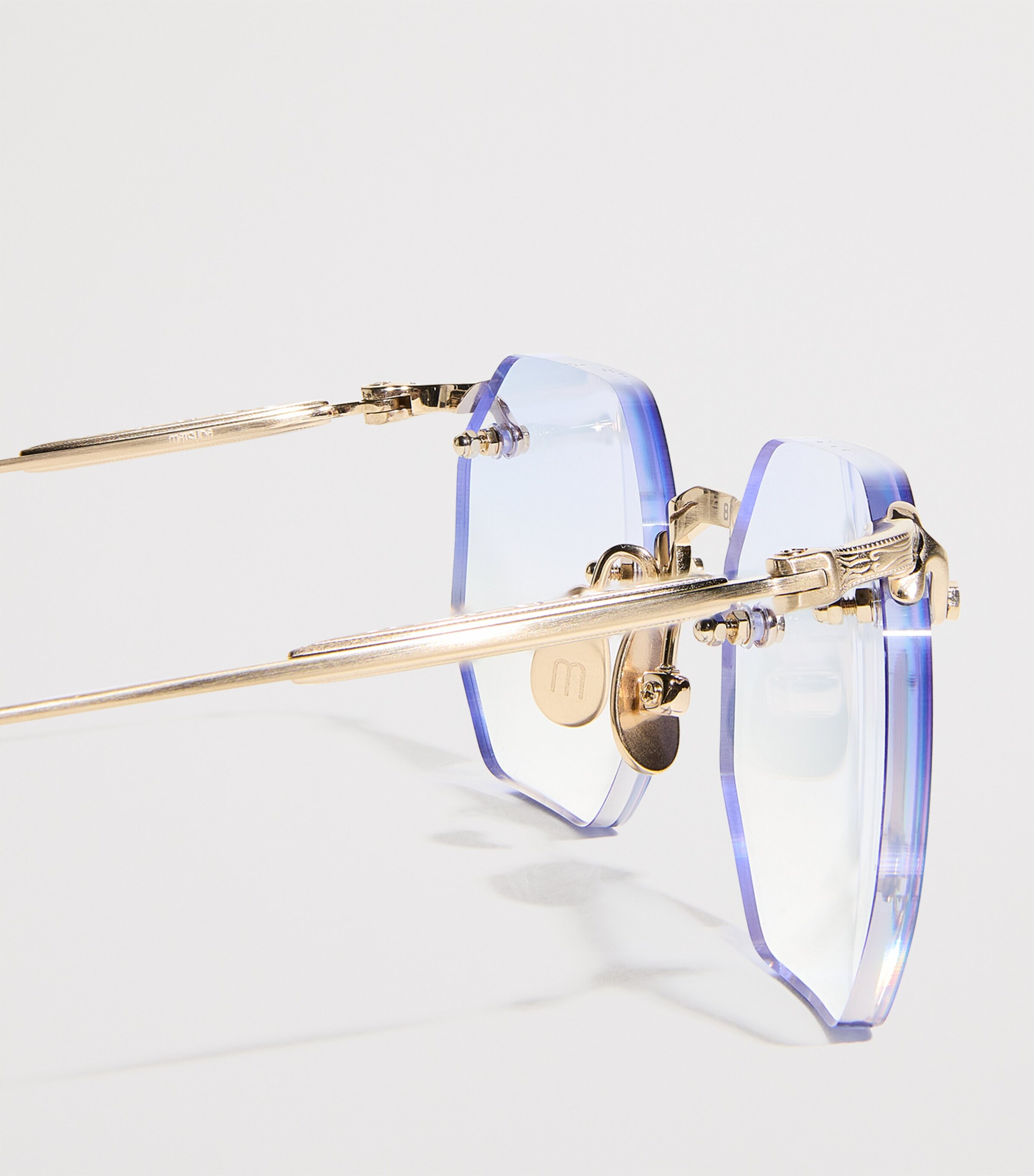 Titanium M3086 Octagonal Sunglasses CAFï¿½ BLUE GRADIENT Image 5