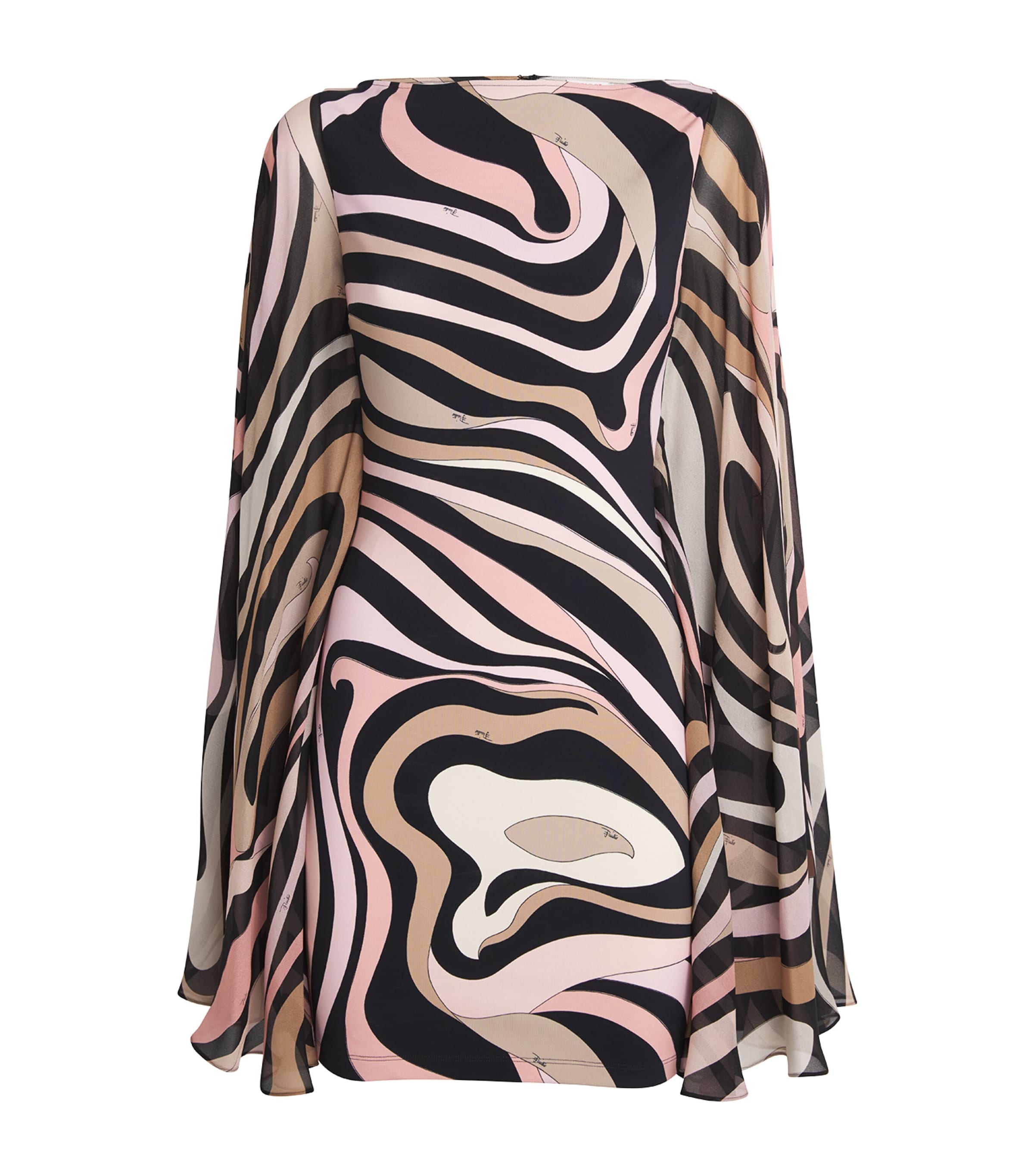 Pucci Silk Marmo Print Kaftan Mini Dress