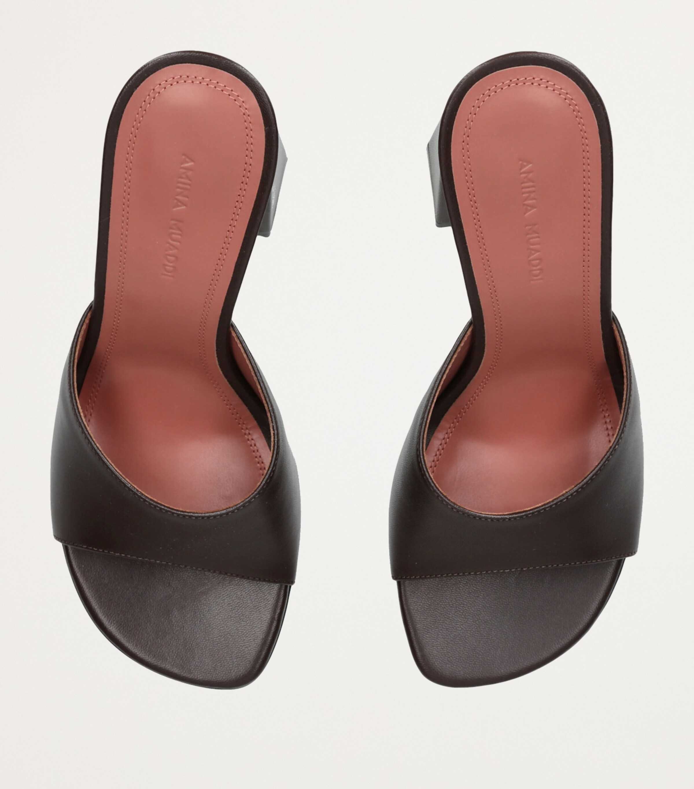 Leather Brigitte Mules 95 DARK BROWN Image 4