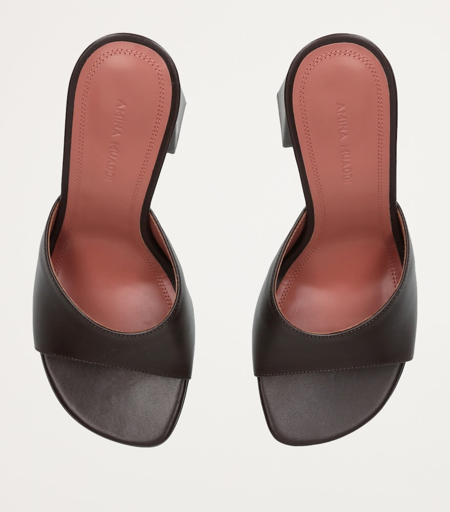 Leather Brigitte Mules 95 DARK BROWN Image 4
