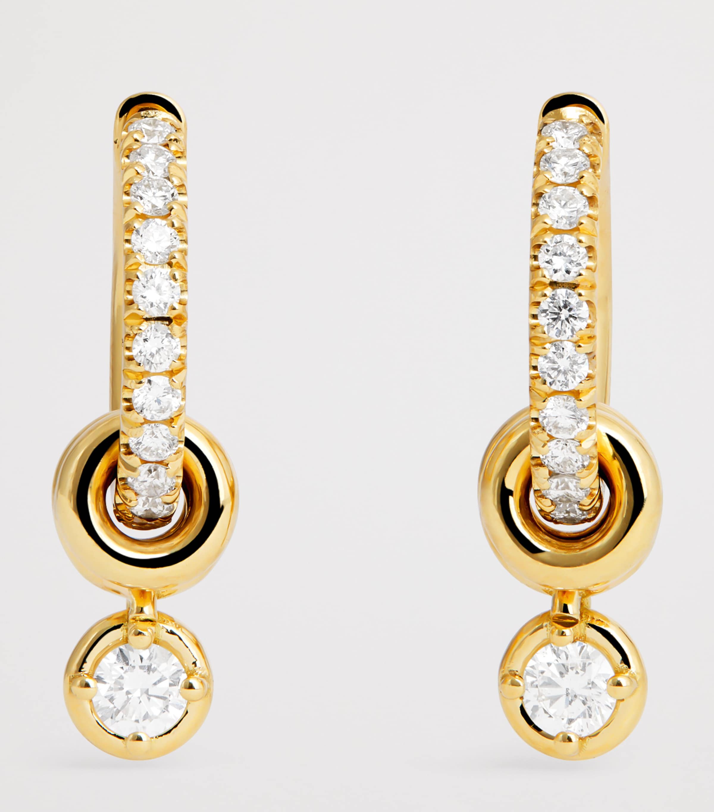 Yellow Gold and White Diamond Zahra Hoop Earrings YELLOW GOLD Image 3