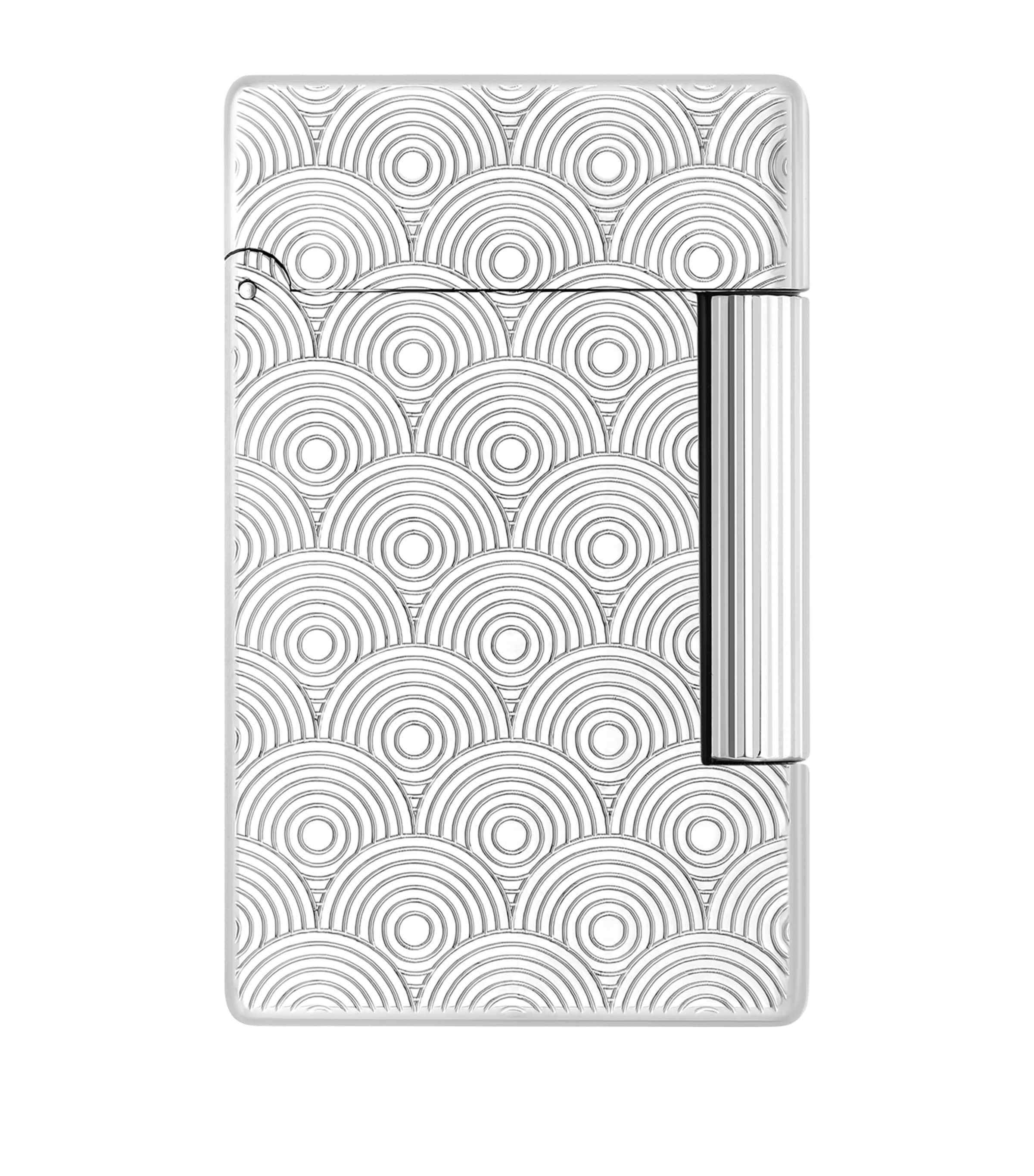 St Dupont Initial Guilloche Palladium Lighter In Silver