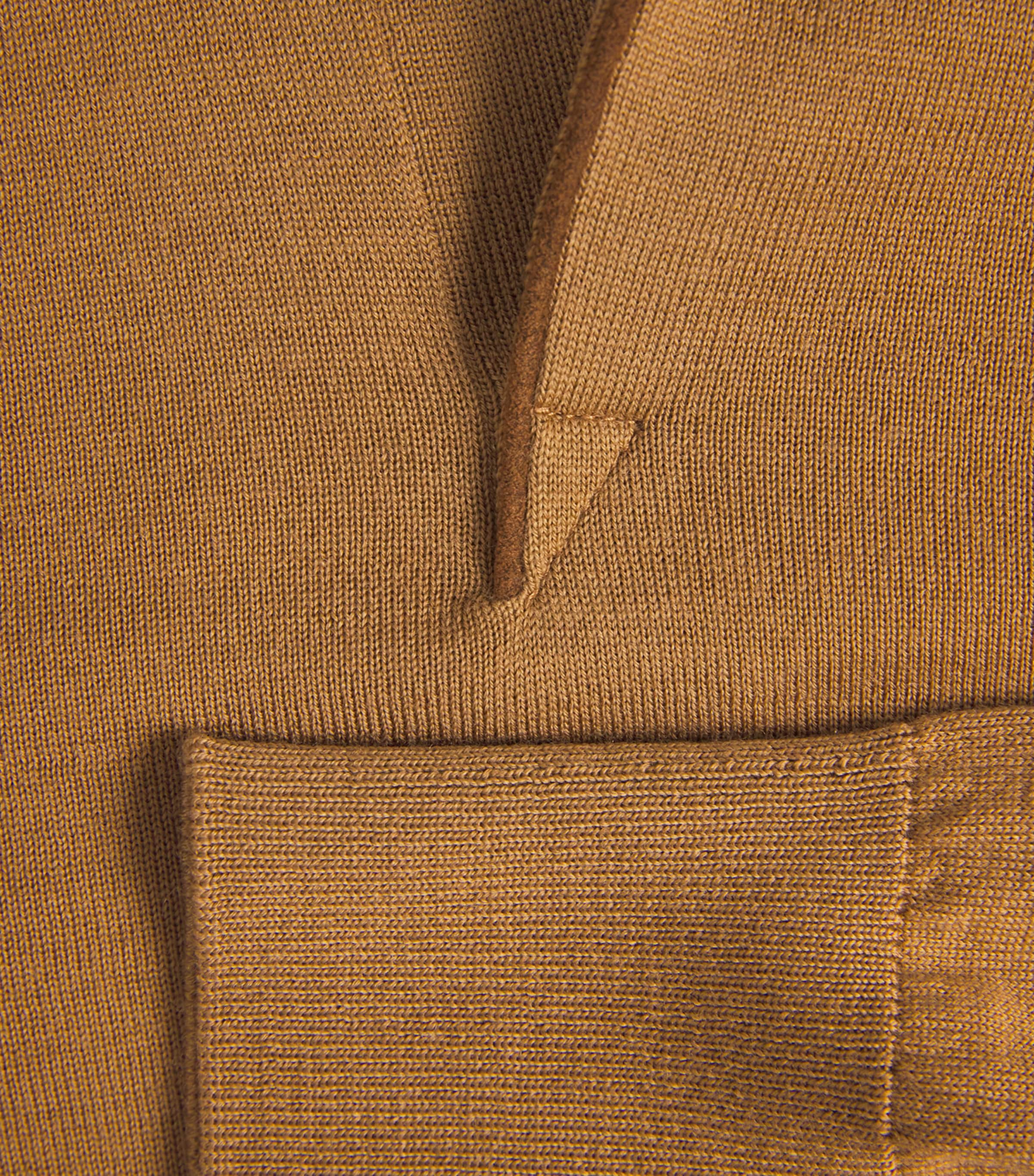Sease Mens Virgin Wool Polo Shirt Nut Brown Image 6
