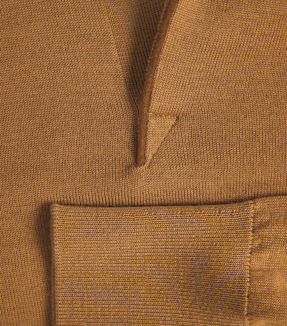 Sease Mens Virgin Wool Polo Shirt Nut Brown Image 6