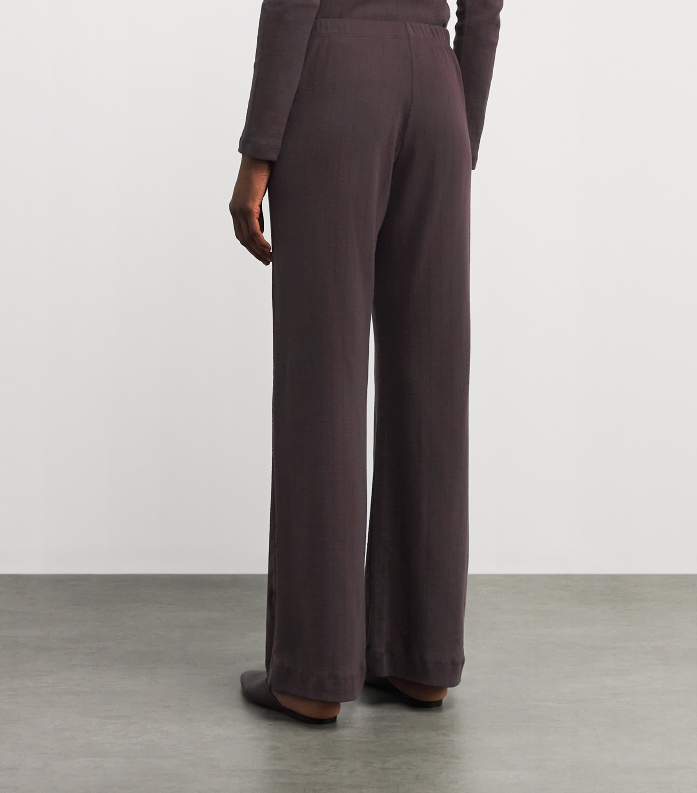 Cotton Pointelle Lounge Trousers CHOCO Image 4