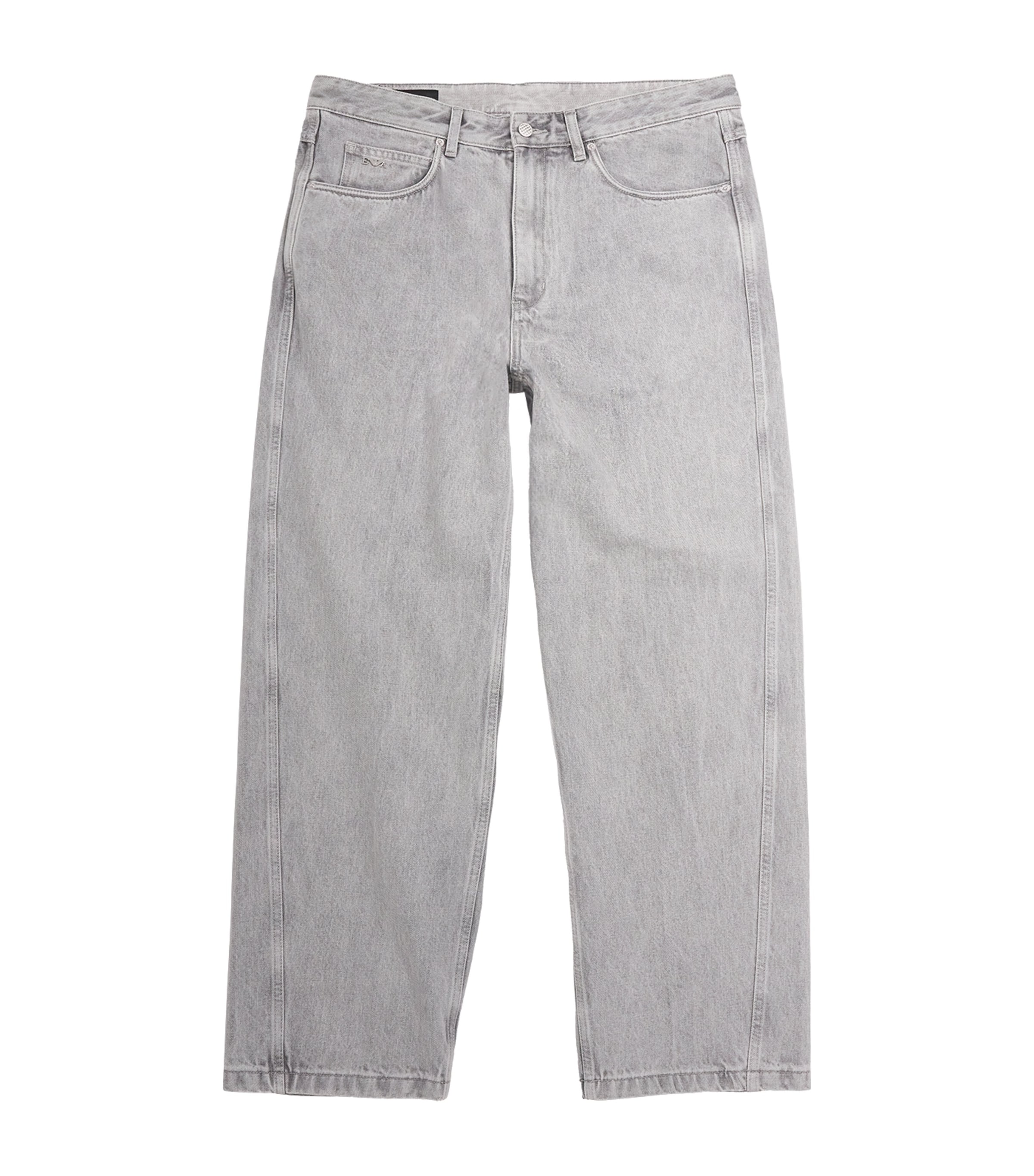 Emporio Armani Grey Baggy Twist Jeans | Harrods US
