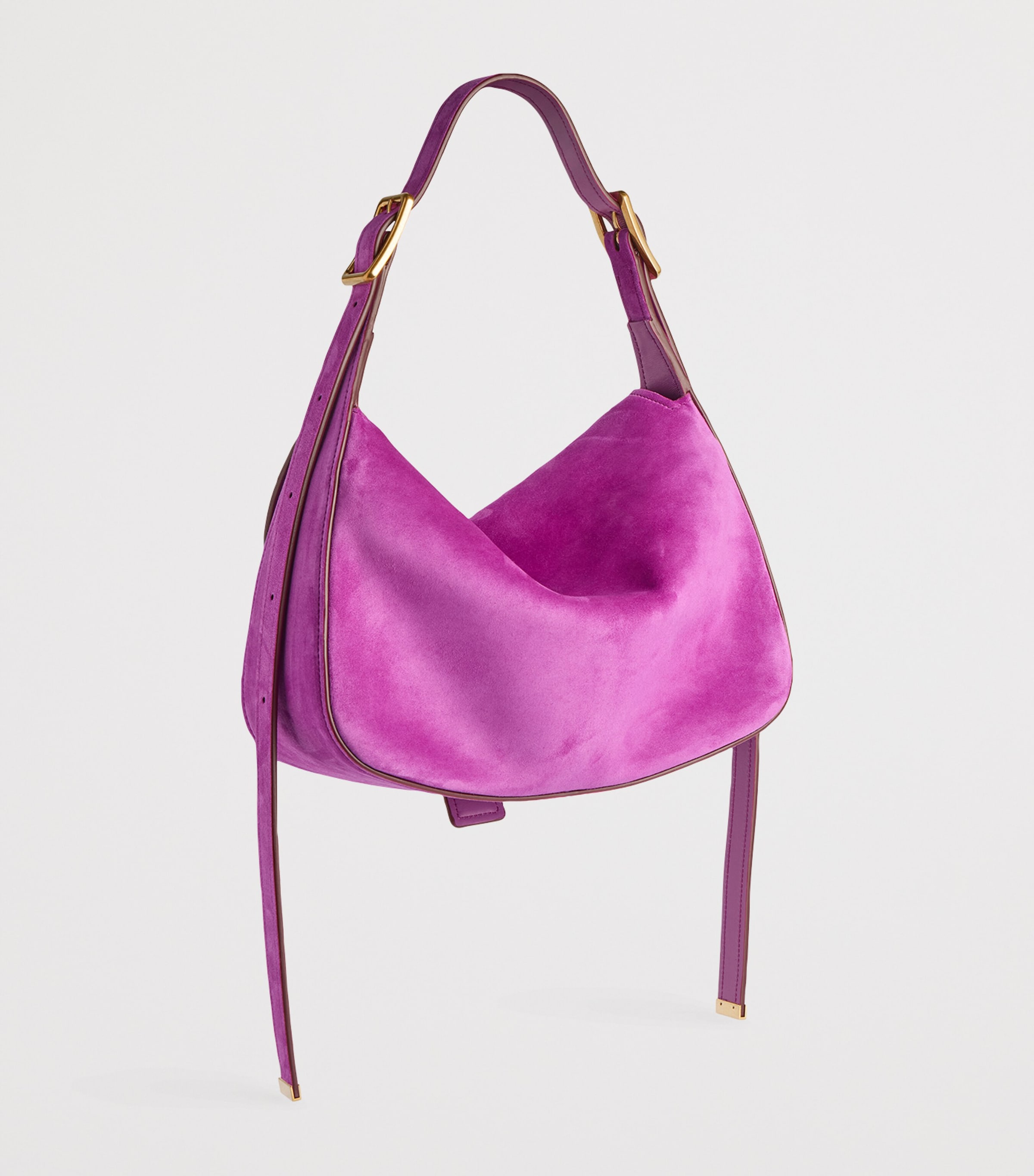 Balenciaga Purple Suede Clicca Shoulder Bag | Harrods US