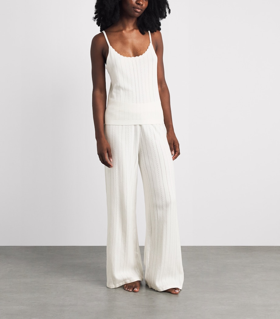 Eberjey Womens Pointelle Tank Top Ivory Image 2