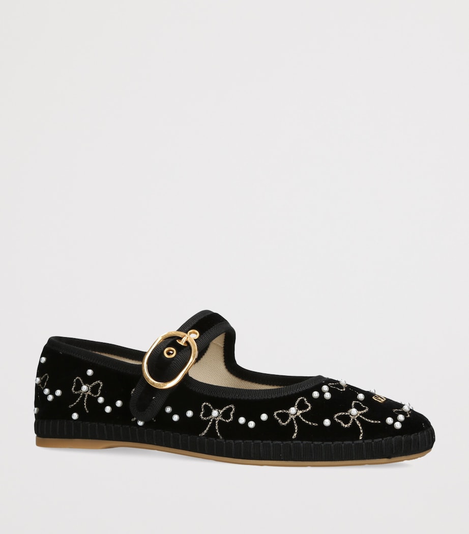 Velvet Endouce Mary Jane Flats BLACK/COMB Image 3
