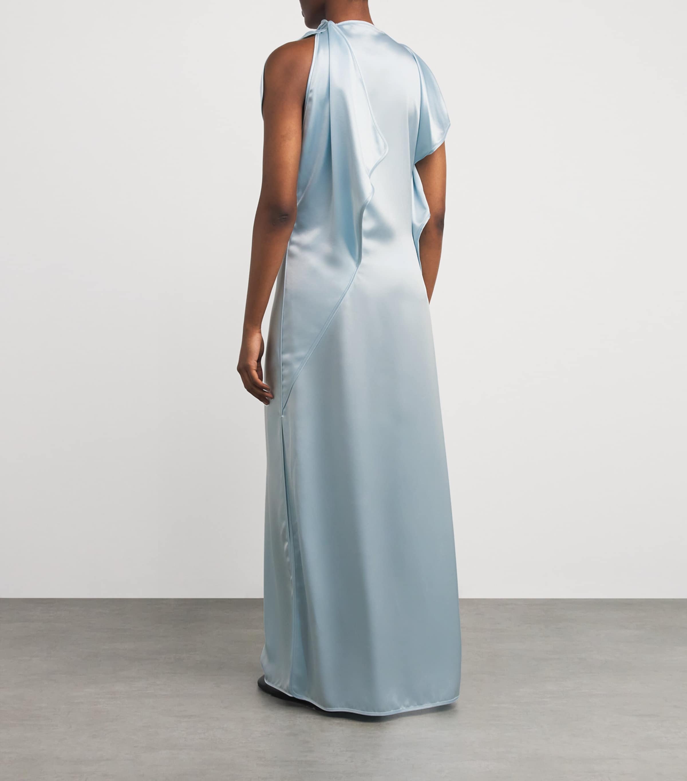 CAMILLA AND MARC Blue Satin Draped Chimera Maxi Dress Harrods AU