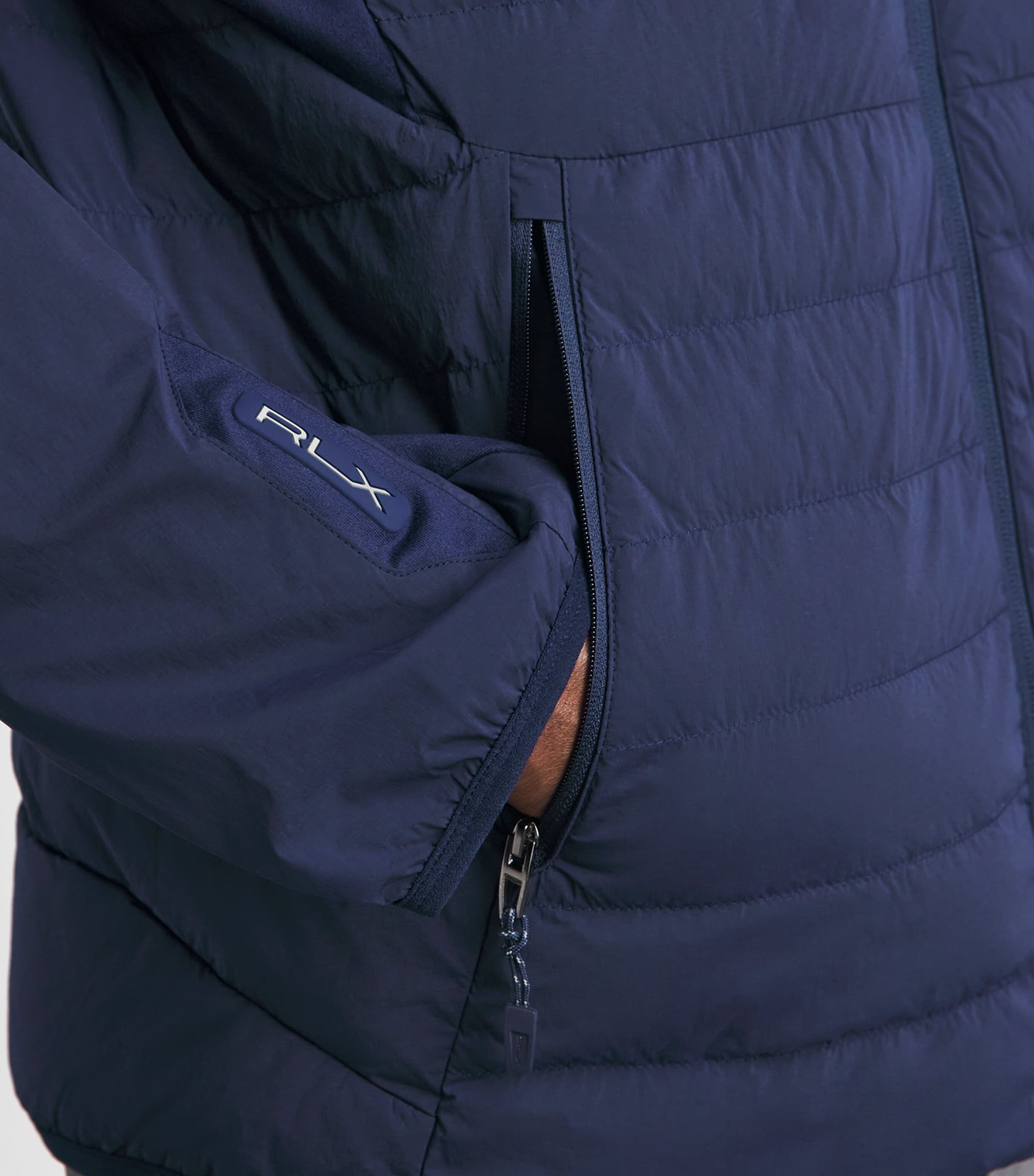 RLX Ralph Lauren Mens Padded High-Neck Zip-Up Jacket Refined Navy Image 3