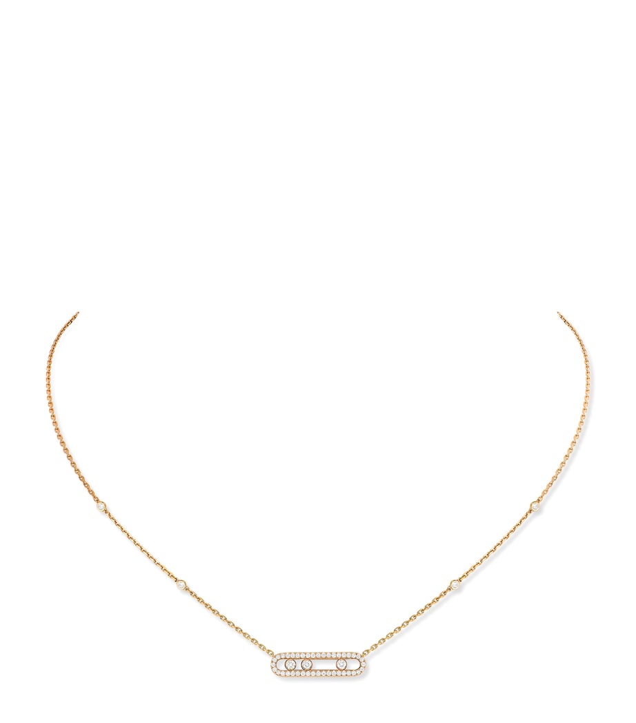 Messika Move Classique Yellow Gold and Diamond Pavé Necklace (0.33ct) Yellow Gold Image 1