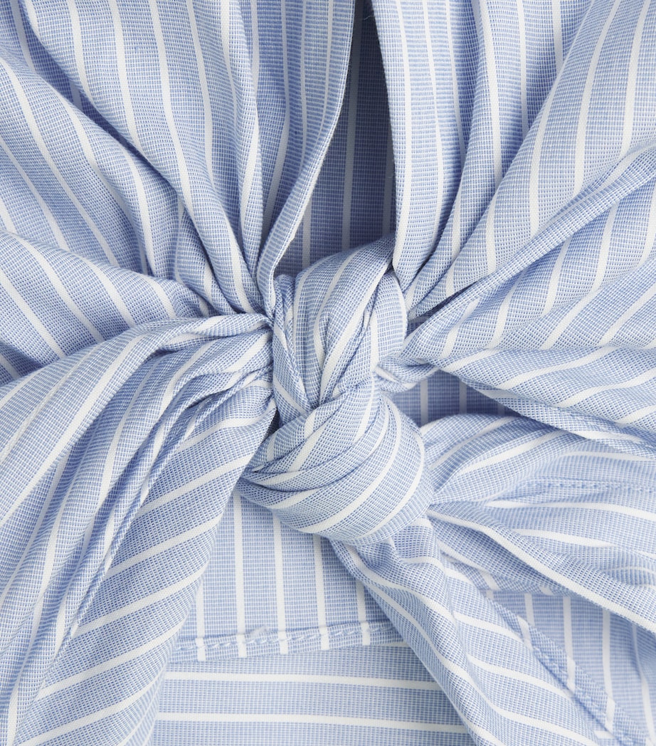 Theory Womens Stripe Tie-Front Shirt Blue Multi Image 6