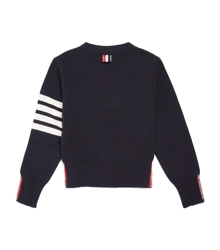 Thom Browne Kids Milano-Stitch 4-Bar Cardigan (2-12 Years) Navy Image 3