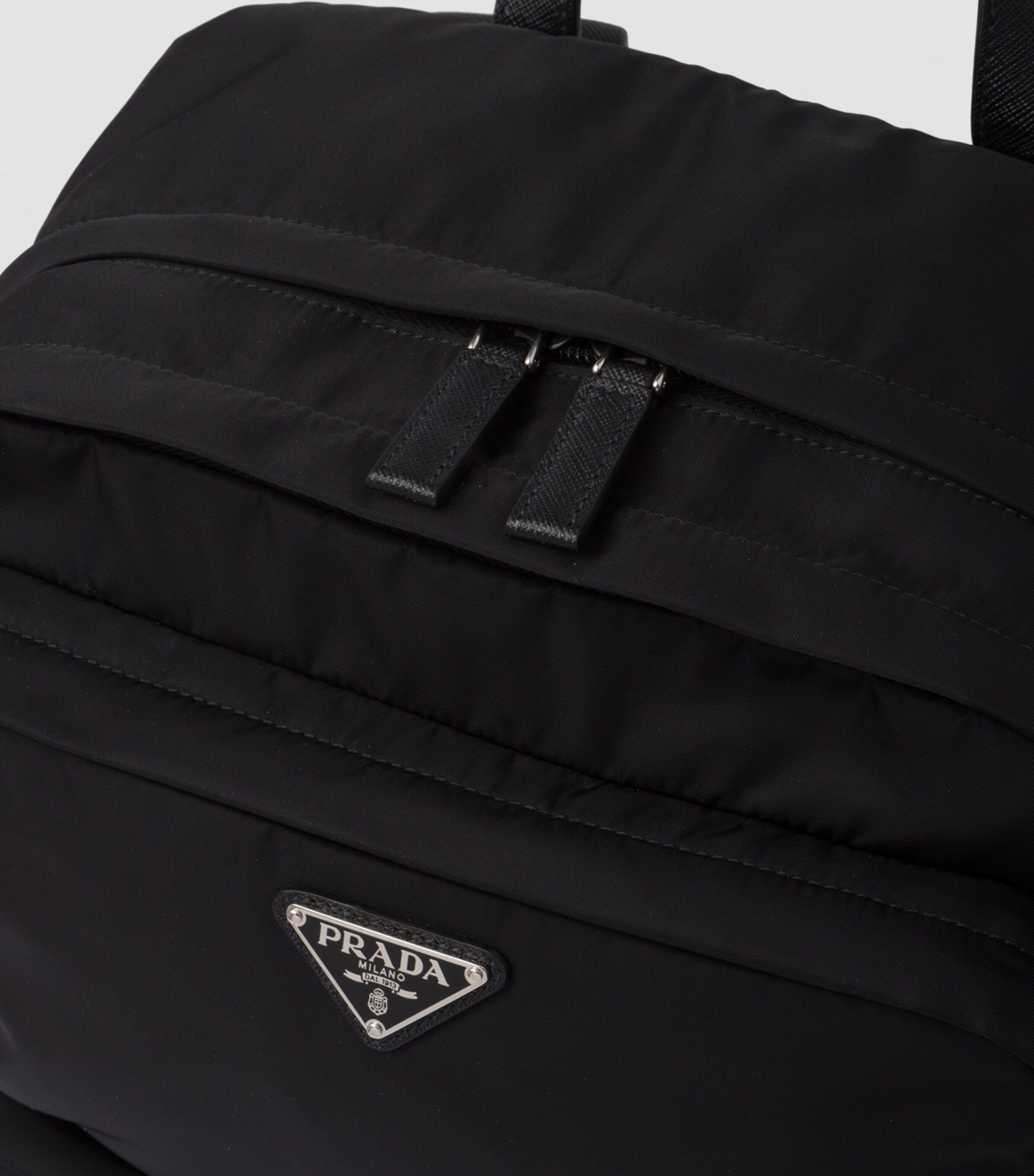 Re-Nylon and Leather Backpack F0002 Image 3