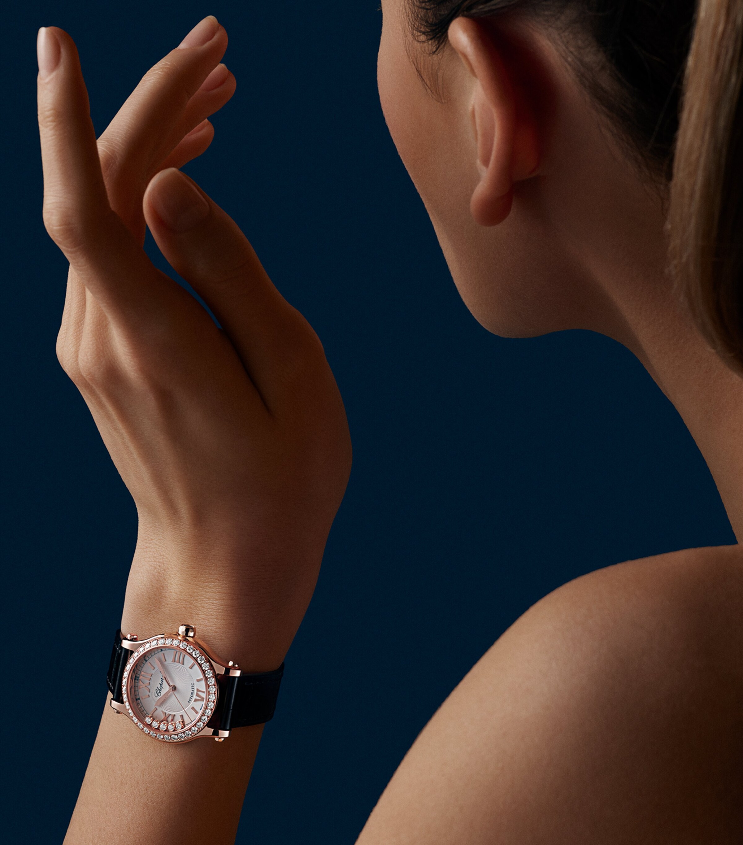 Rose Gold and Diamond Happy Sport Watch 30mm 18K ROSE GOLD Image 4