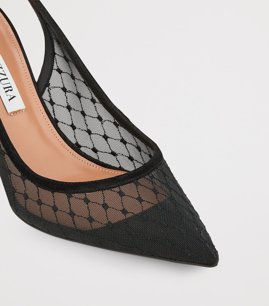 Aquazzura Net Bow Tie Pumps 85 Black Image 4