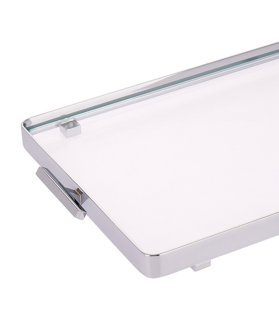 Chrome Trimmed Glass Tray NO COLOUR Image 2