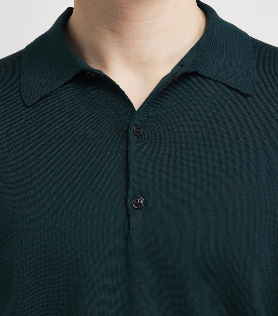 John Smedley Mens Merino Macloud Polo Shirt Richardson Green Image 3