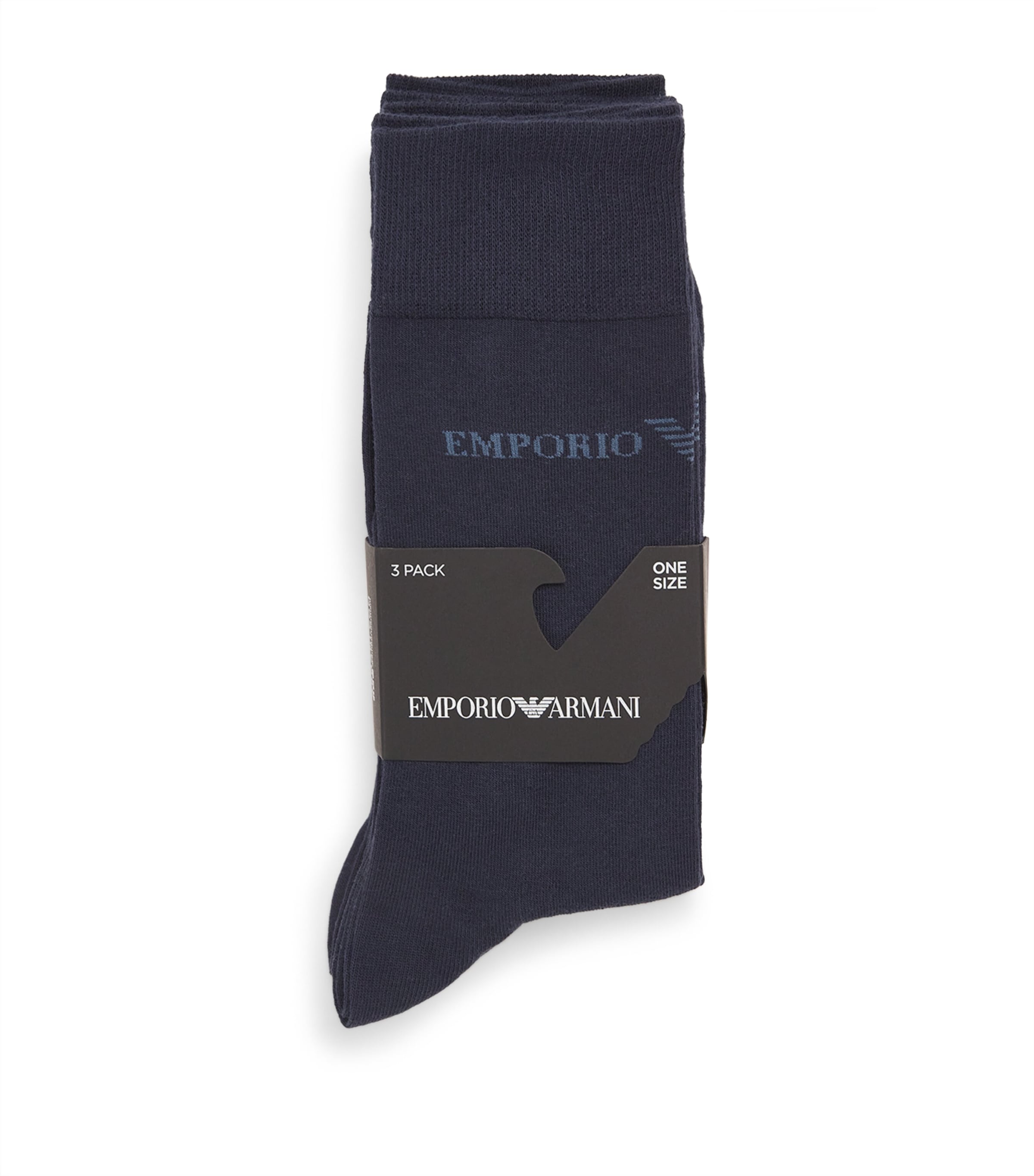 Emporio Armani Logo Socks In Navy