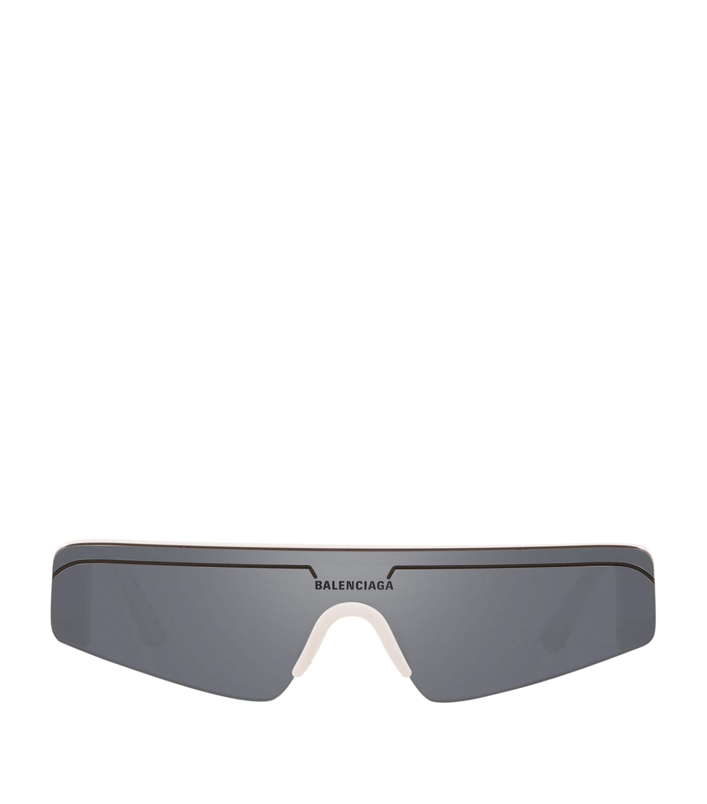Balenciaga Rectangular Ski Sunglasses In White