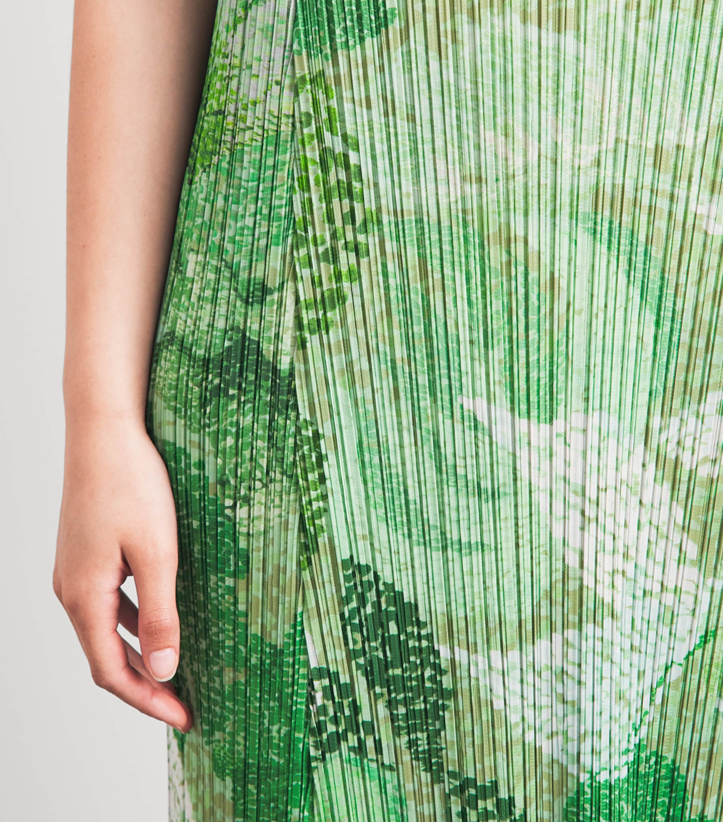 Pleats Please Issey Miyake Womens Pleated Foggy Forest Midi Dress Grass Green Image 3