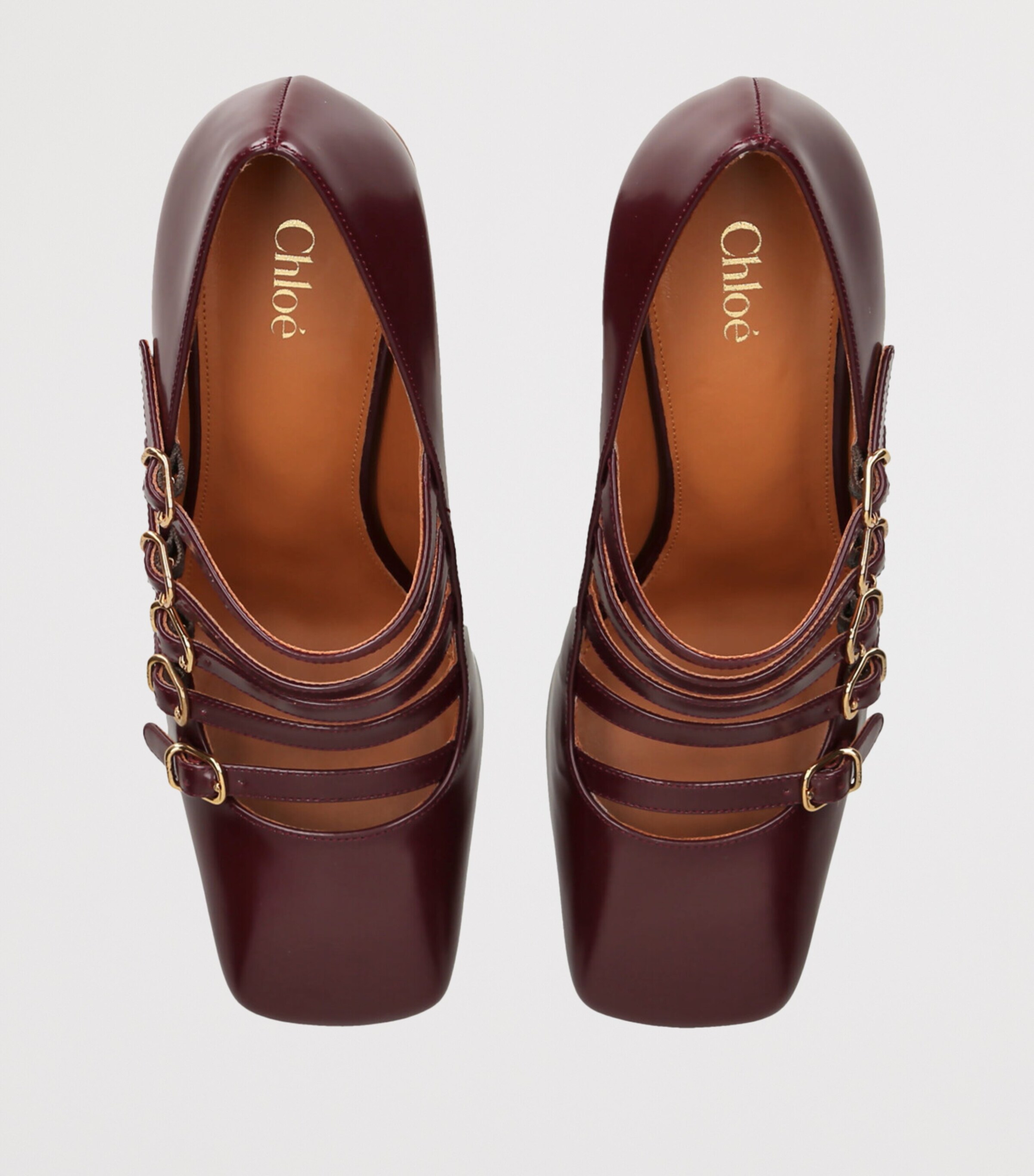 Chloé Womens Leather Janis Pumps 85 Purple Image 4