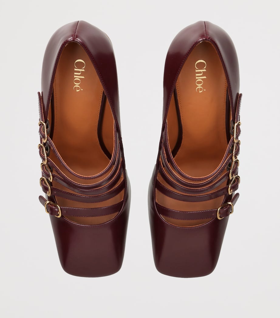Chloé Womens Leather Janis Pumps 85 Purple Image 4