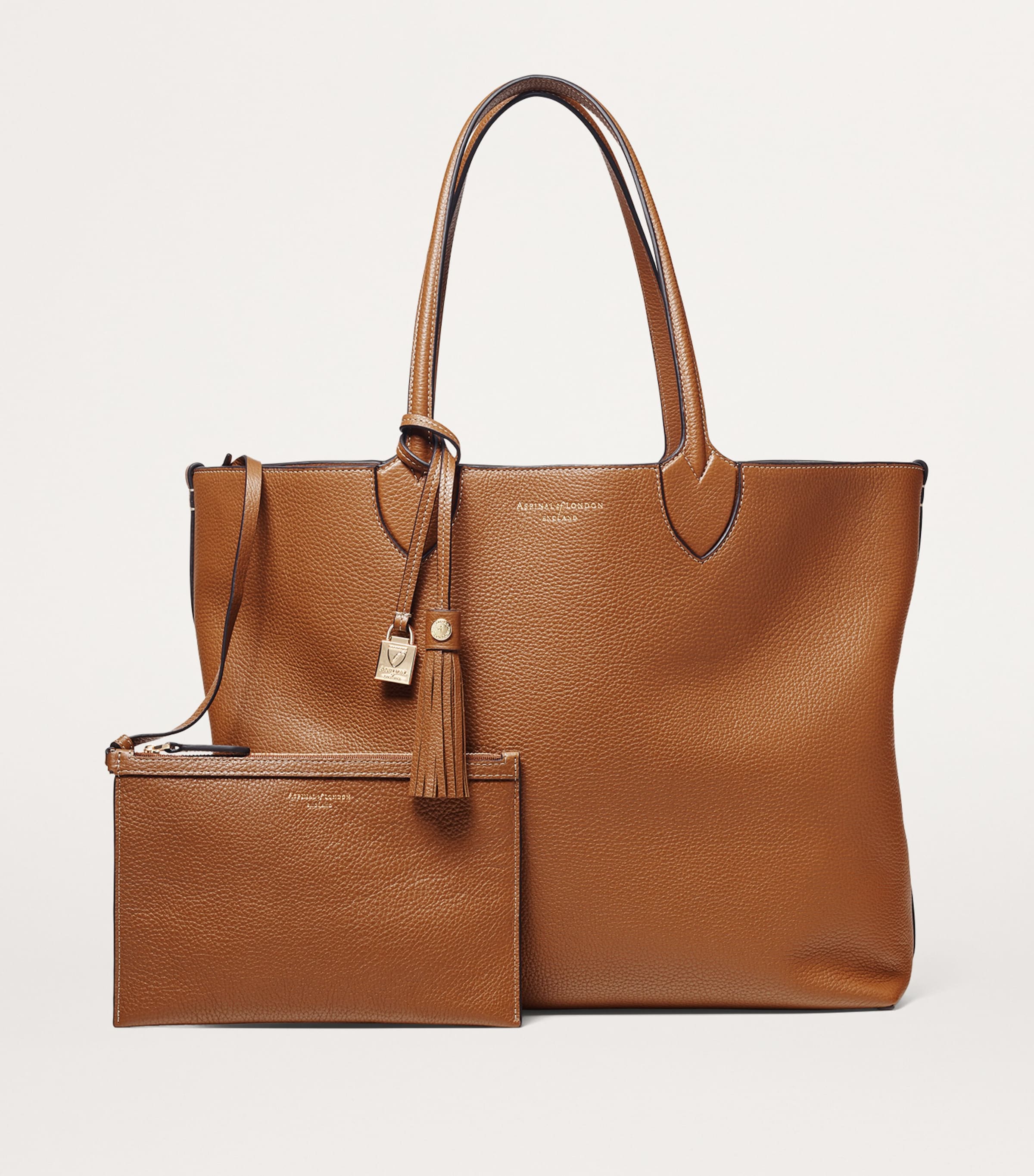 Leather Hudson Tote Bag TAN Image 2