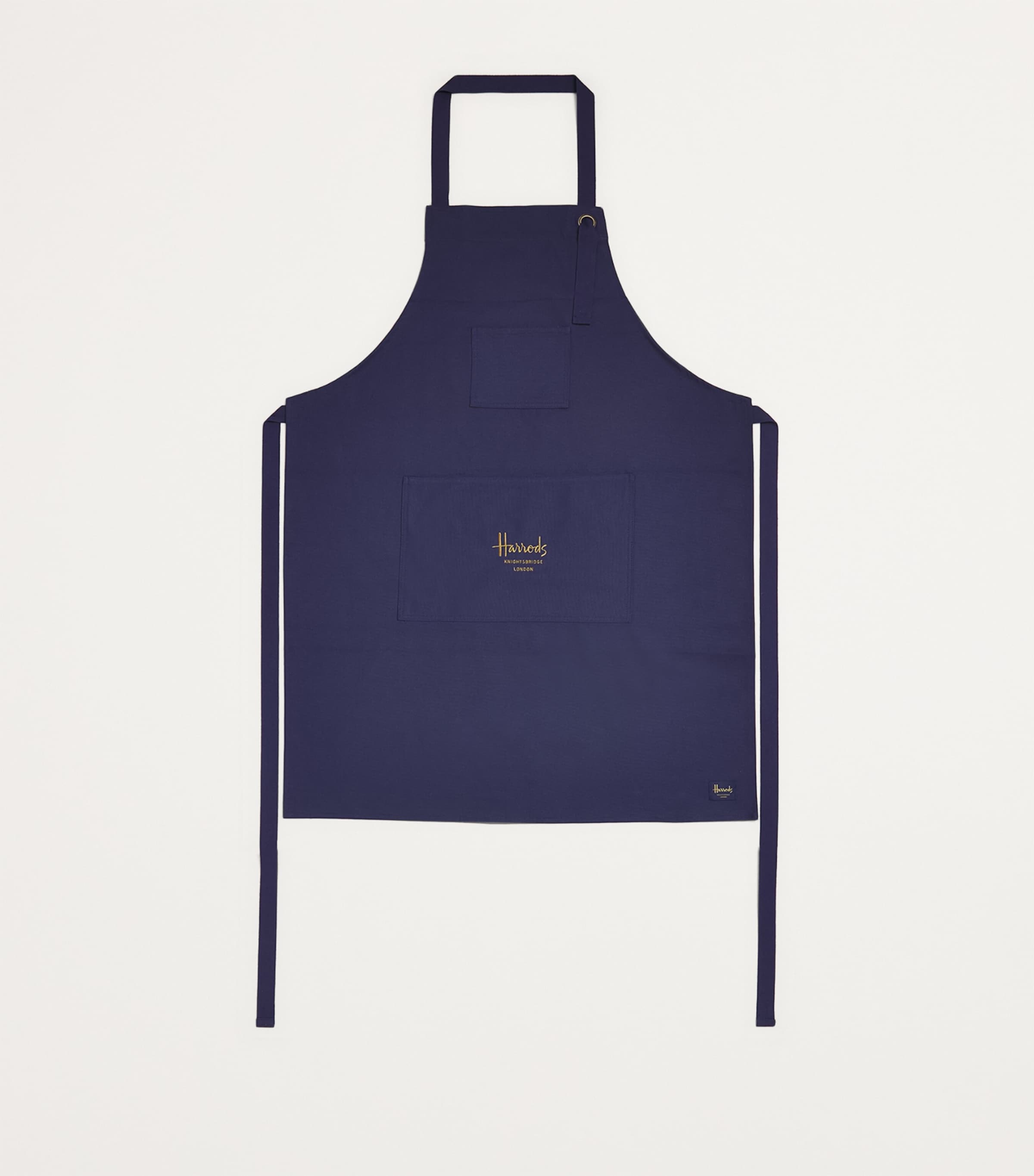 Harrods Embroidered Logo Apron In Blue