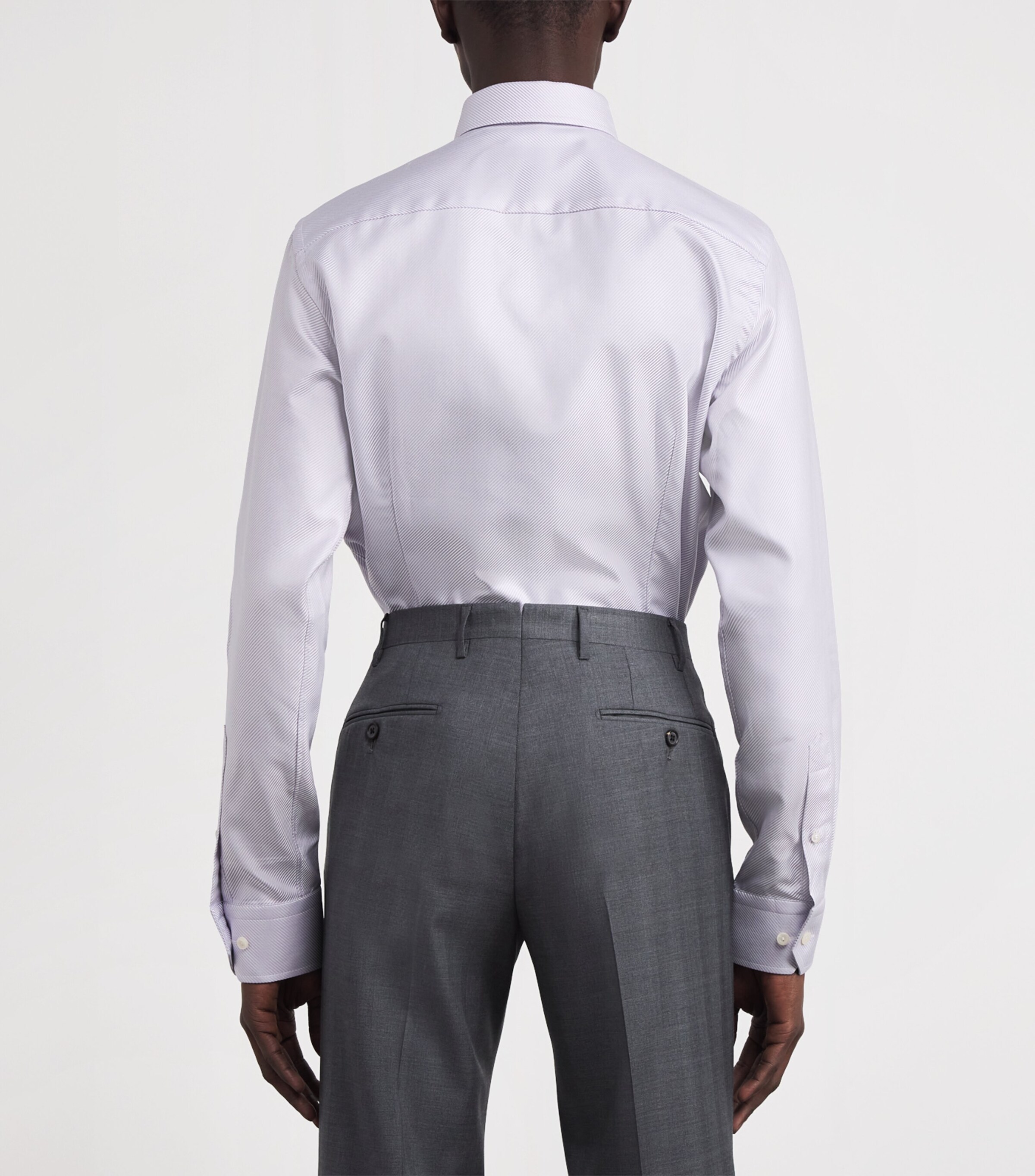 Eton Mens Organic Cotton King Twill Shirt Light Purple Image 4