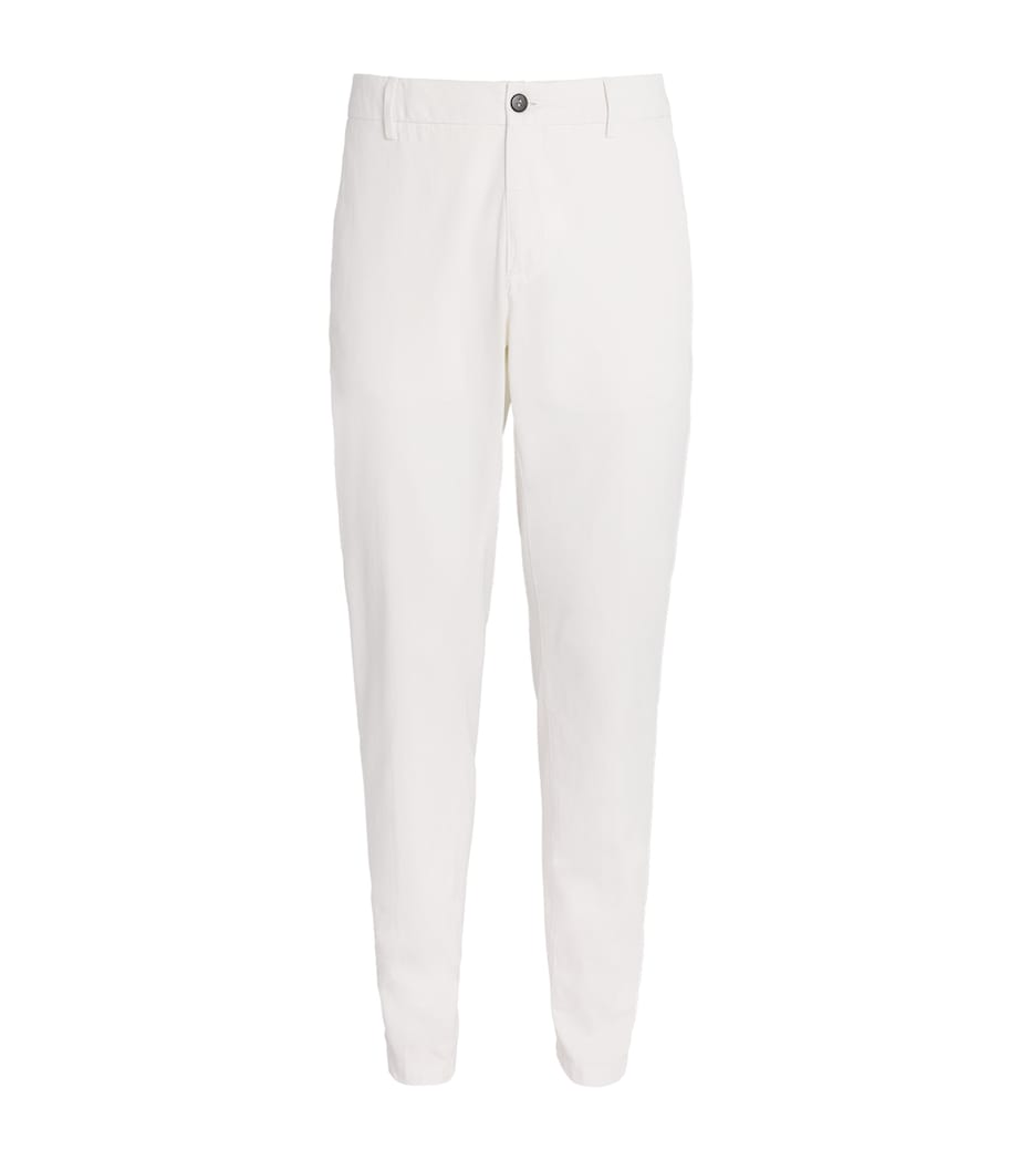 Eleventy Mens Cotton-Silk Chinos Bianco Image 1