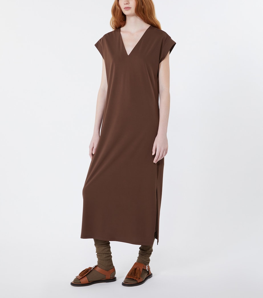 Weekend Max Mara Womens Jersey Midi Dress Chocolate Image 3