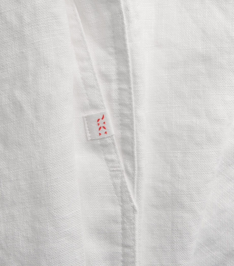Derek Rose Mens Linen Vienna Straight Trousers Whi Image 6