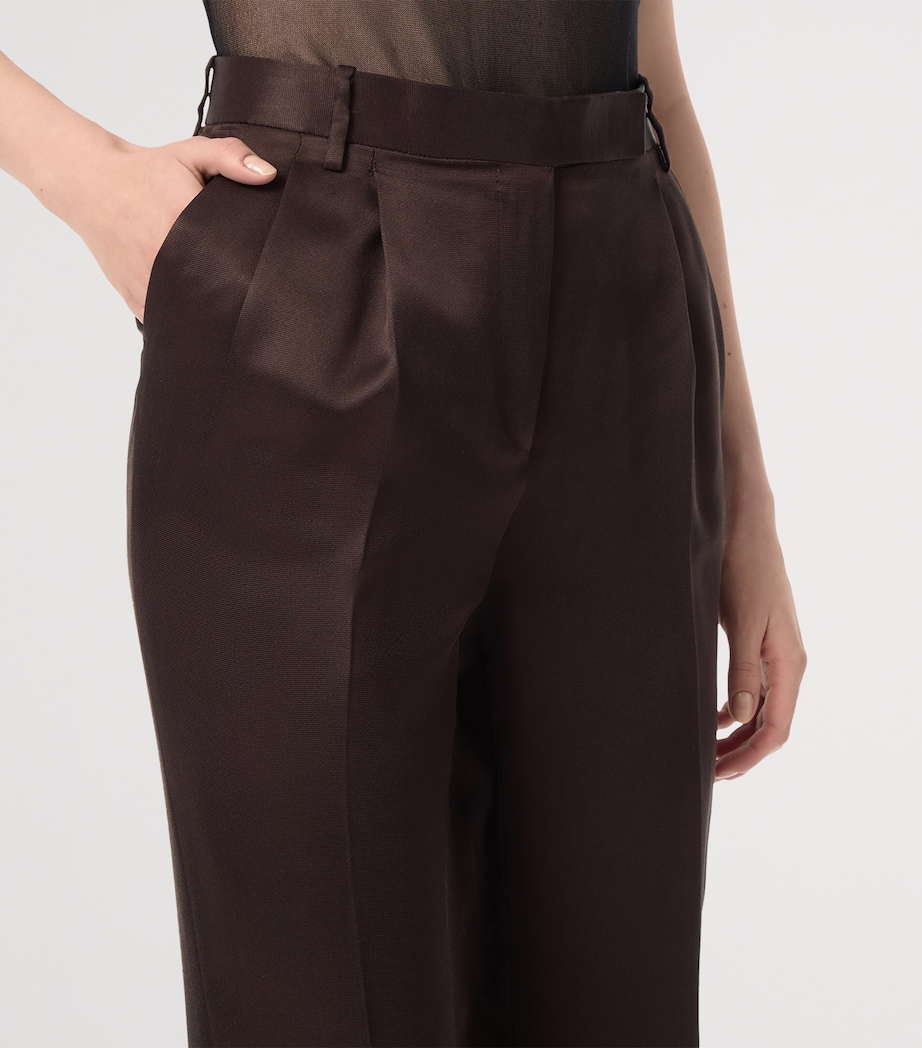 TOM FORD Womens Silk Tailored Trousers Ech Image 4