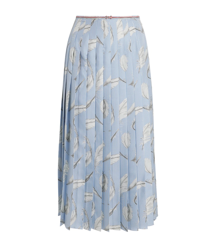 Silk Pleated Midi Skirt LIGHT BLUE Image 1