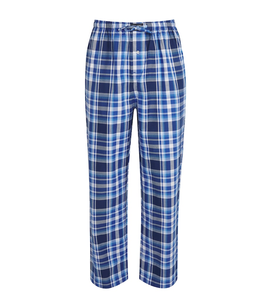 Polo Ralph Lauren Mens Cotton Check Pyjama Trousers Blue Plaid Multi Image 1