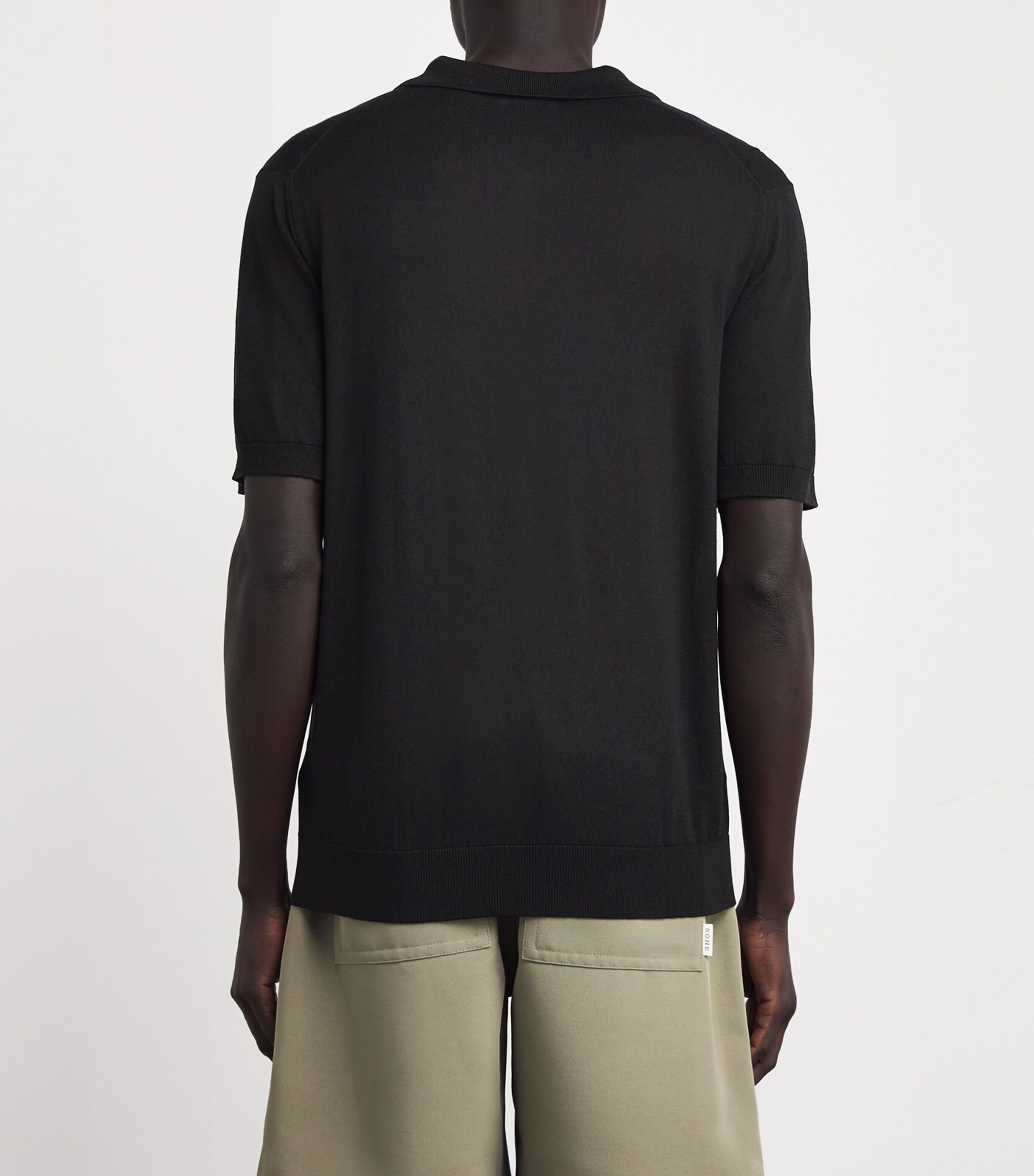 Eton Mens Cotton-Silk Polo Shirt Black Image 4