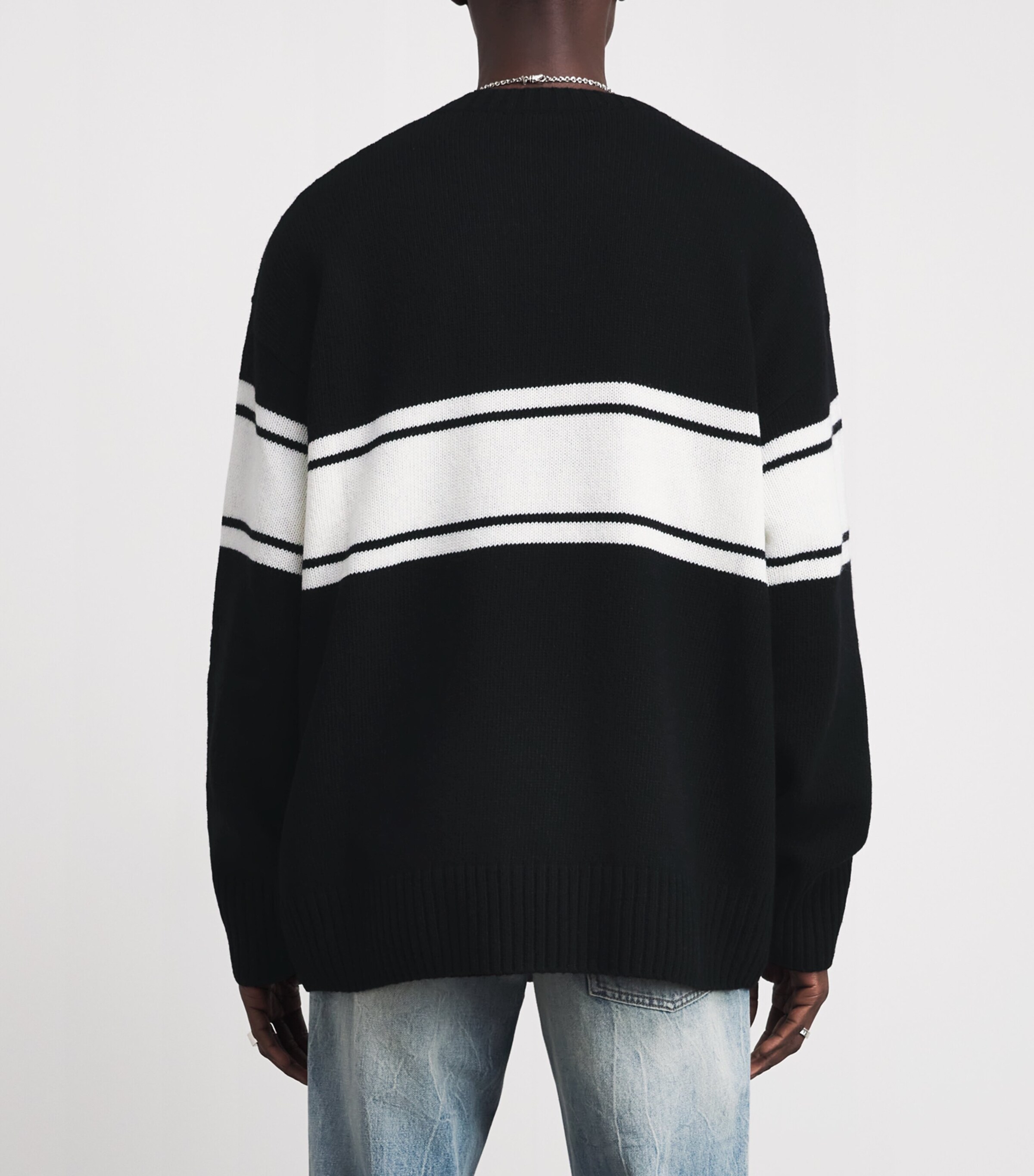 AMIRI Mens Wool Logo Oversized Sweater Black Image 4