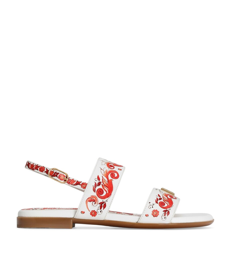 Dolce&Gabbana Kids Calfskin Majolica Sandals Maiolica Ora Image 1