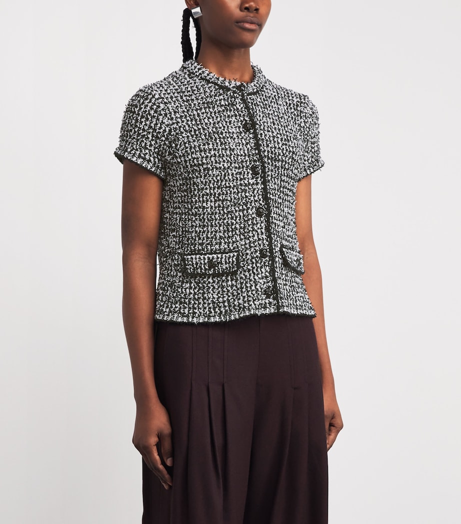 Cotton-Blend Textured Jacket BLACK/WHITE Image 3